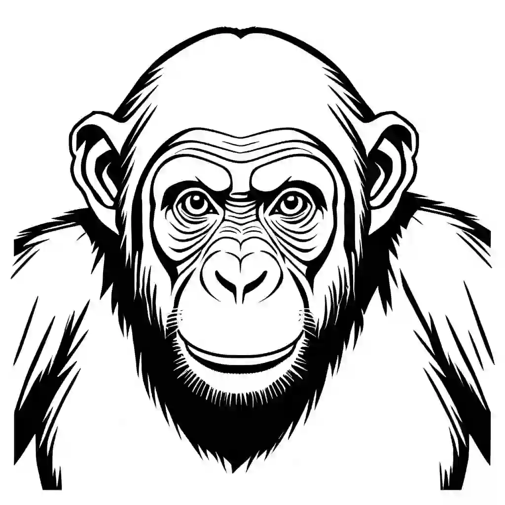 Chimpanzees coloring pages